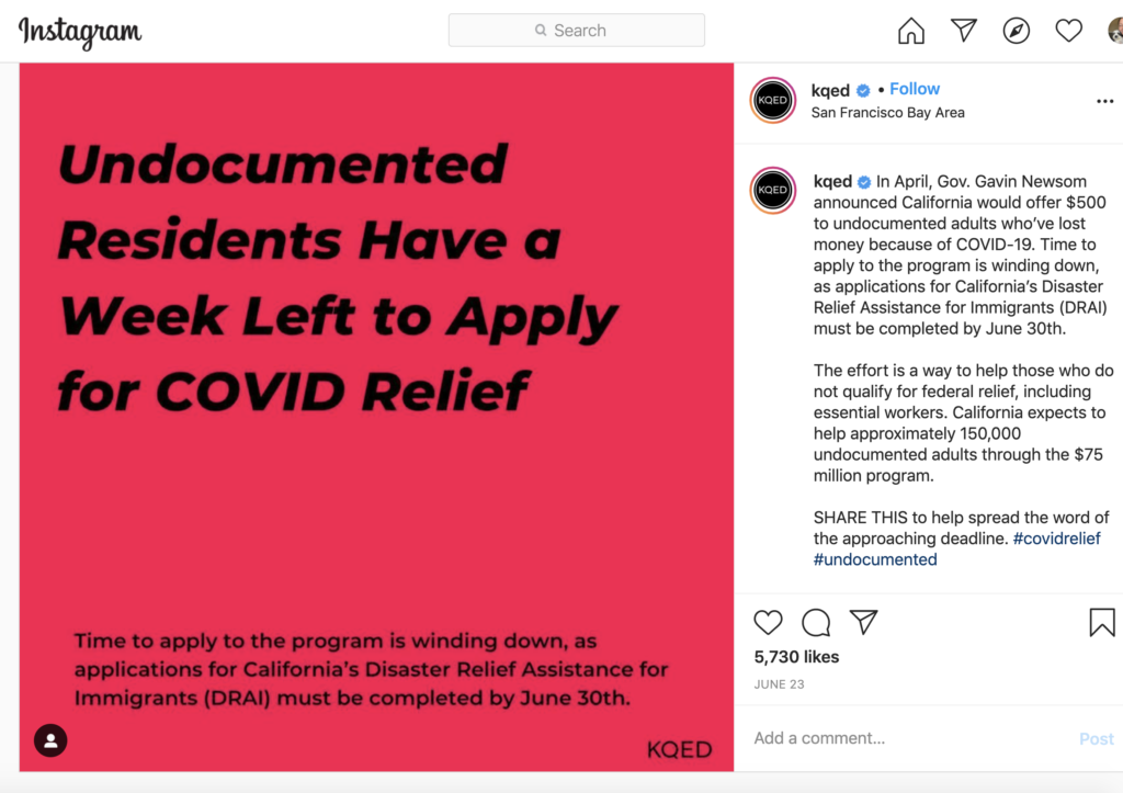 Undocumented residents have a week left to apply for COVID relief
