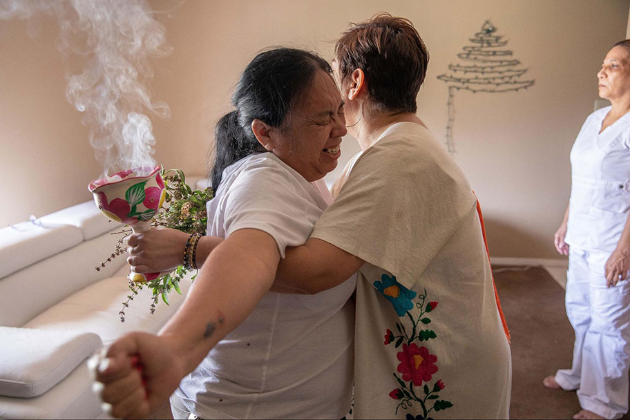 This photo of a curandera cleansing was from this summer in McAllen, Texas. Another instance of building trust and sticking with the story until an opportunity presented itself to show the grief, pain, and spiritual healing happening during the COVID crisis in the Rio Grande Valley. (photo by Julia Robinson)