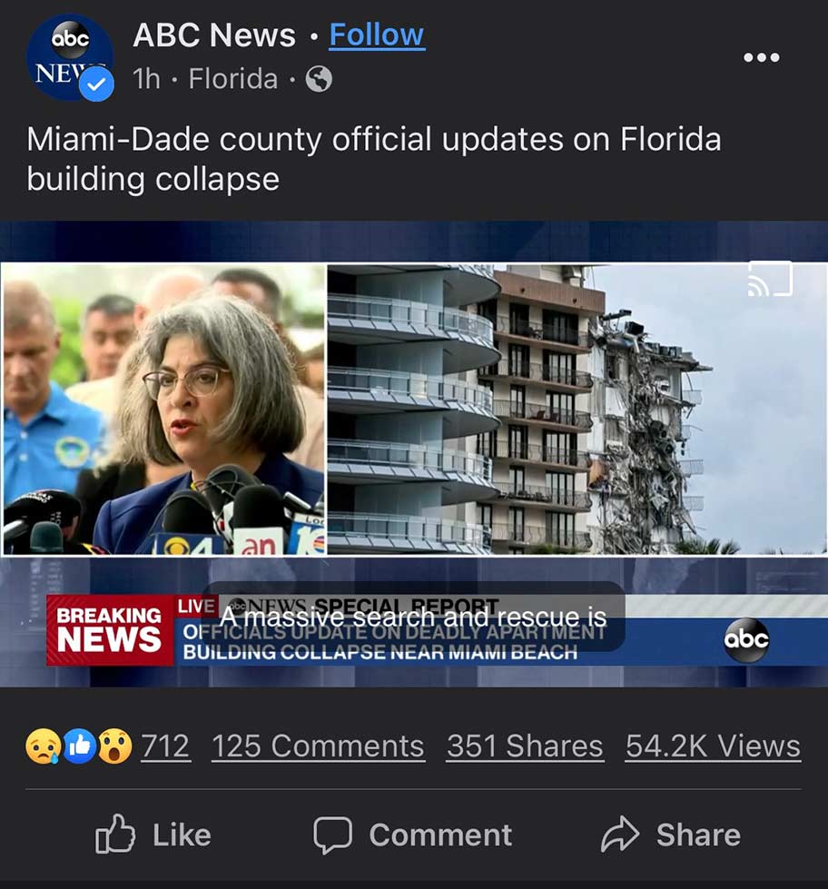 Miami-Dade county official updates on Florida building collapse