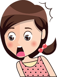 Cartoon of a startled girl.