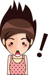 Cartoon of a shocked girl