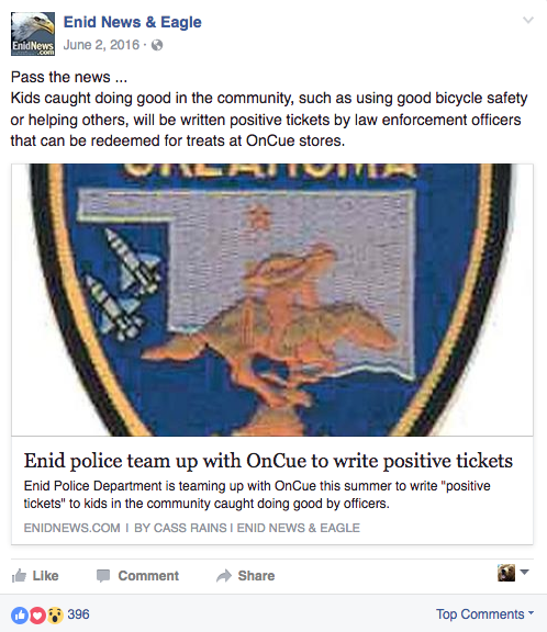 Screenshot from Enid News Facebook page