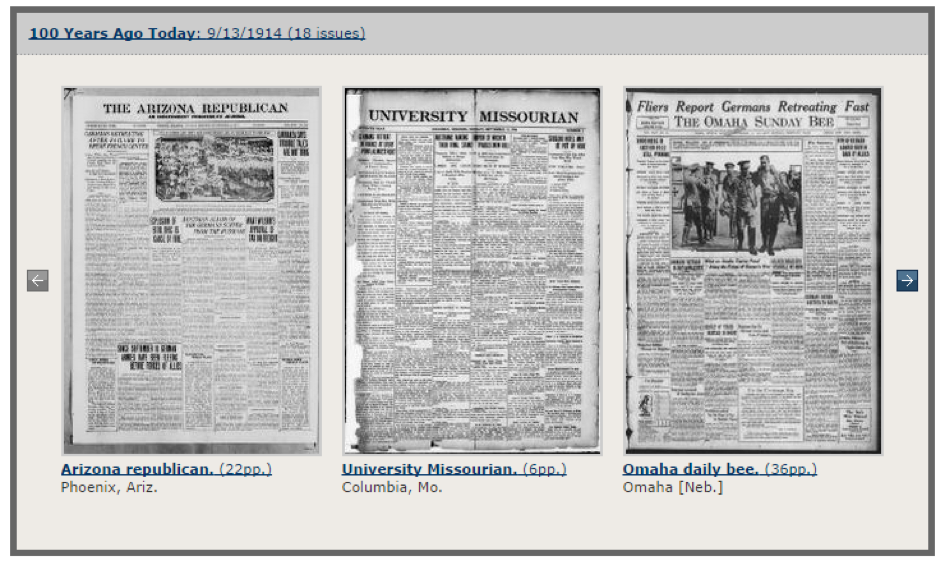 The Chronicling America portal provides access to newspapers digitized from microfilm through the Library of Congress’ National Digital Newspaper Program. However, this program does not preserve born-digital content.