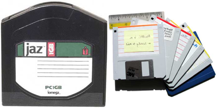 Examples of obsolete media from which content needs to be extracted and updated.