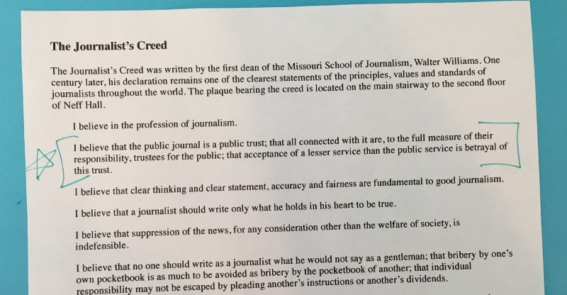 The Journalist's Creed