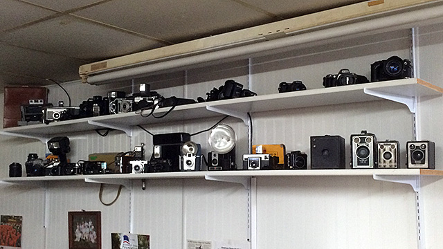 Cameras on shelves