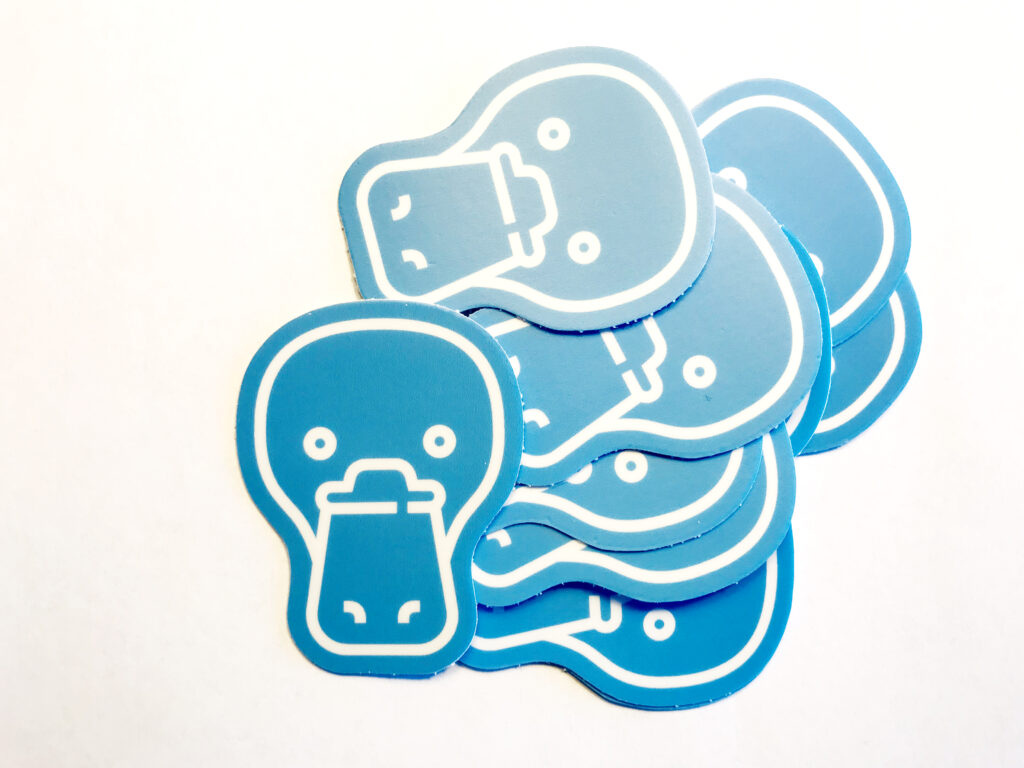 Platypus-head stickers