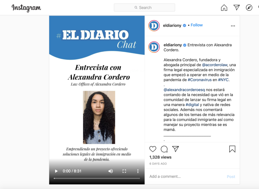 Screenshot from El Diario Instagram page