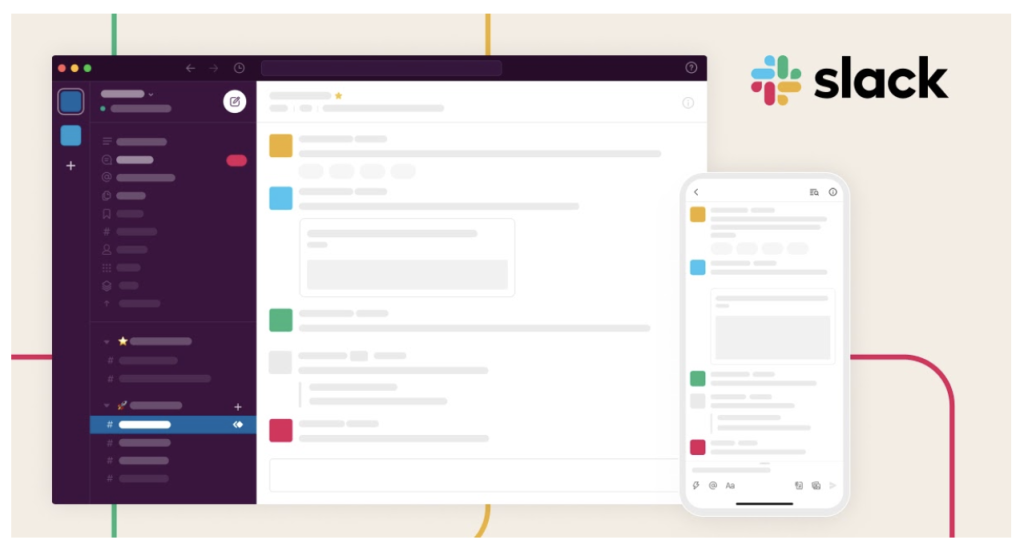 A Slack channel layout