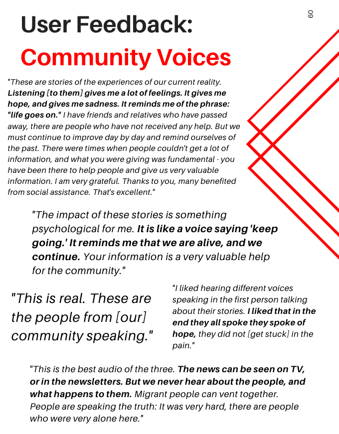 User feedback: Community voices