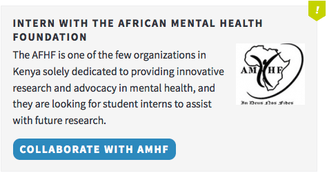 Intern with the Africa Mental Health Foundation