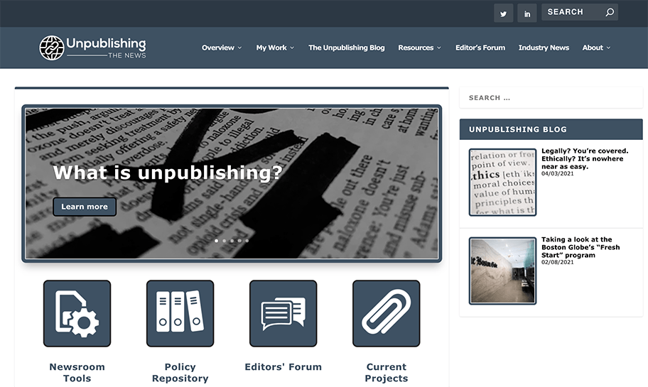 What is unpublishing?