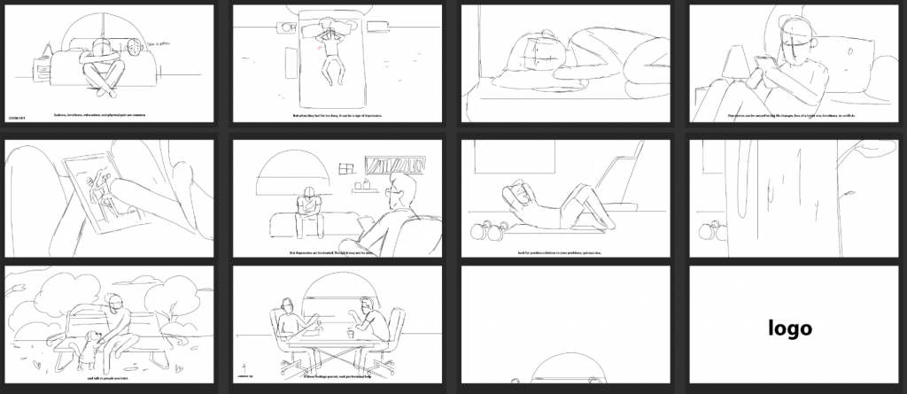 Storyboard of animation