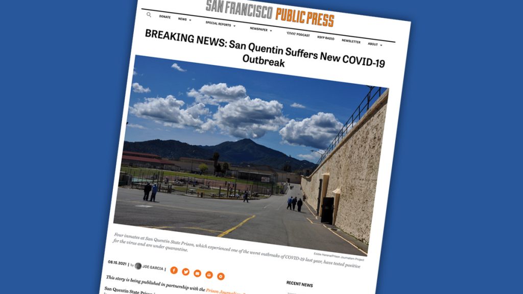 A screenshot of the Prison Journalism Project’s co-published story with San Francisco Public Press