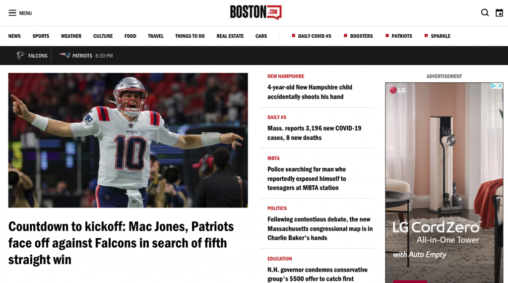 Despite numerous site redesigns since 2011, the Globe’s Today’s Paper section still survives (top) as does the much revamped Boston.com (bottom).