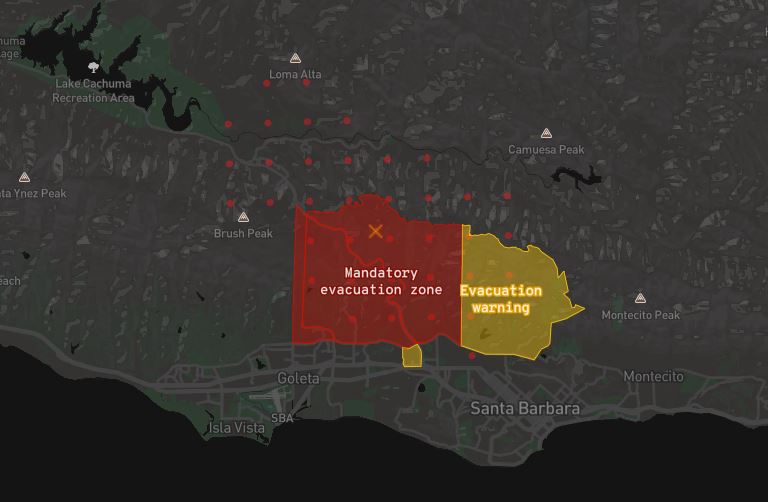Wildfire map