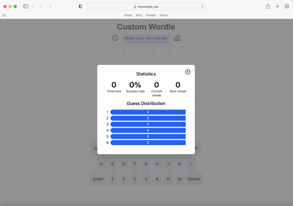 Custom Wordle statistics