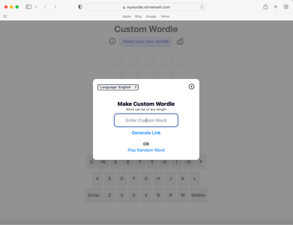 Make Custom Wordle
