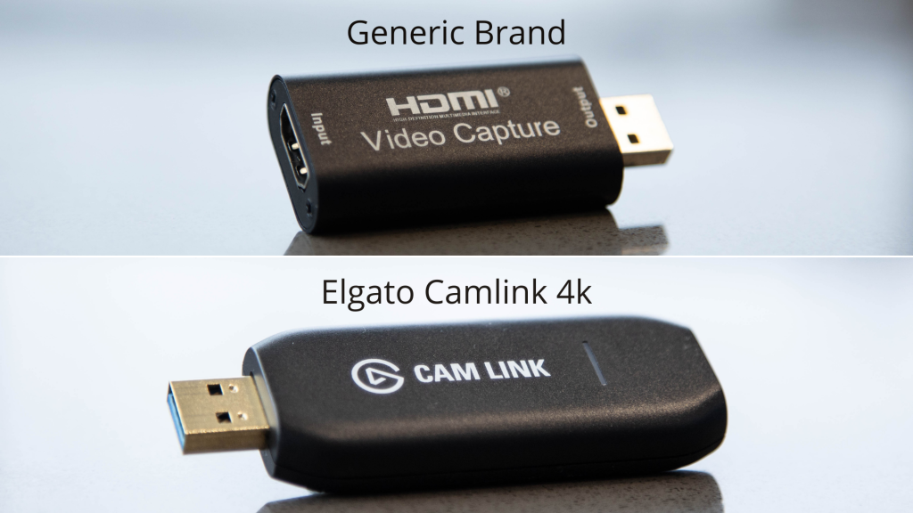Two camlink attachments similar in shape to USB thumb drives.