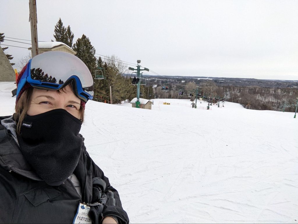 Skiing is one of my happy places. This is from a day out last season, Feb. 18, 2022, at Afton Alps in Hastings, MN.
