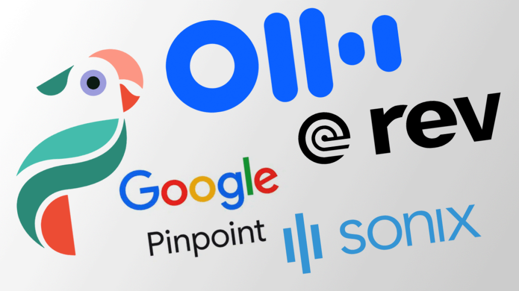 Parrot.ai, Otter.ai, Google Pinpoint, Rev, Sonix