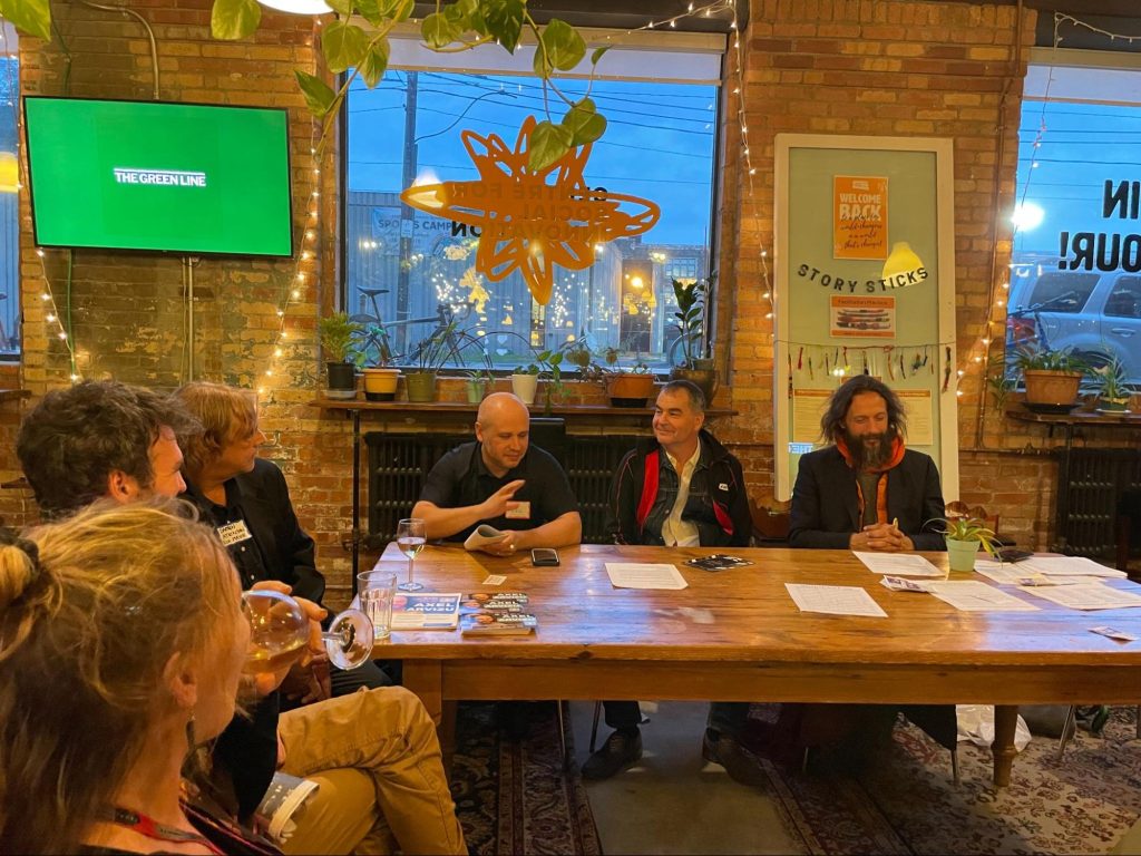 Toronto city council candidates for university-rosedale (Ward 11) answer questions from audience members in their community. Photo: Oleksandr Zolotarov | Centre for Social Innovation Toronto