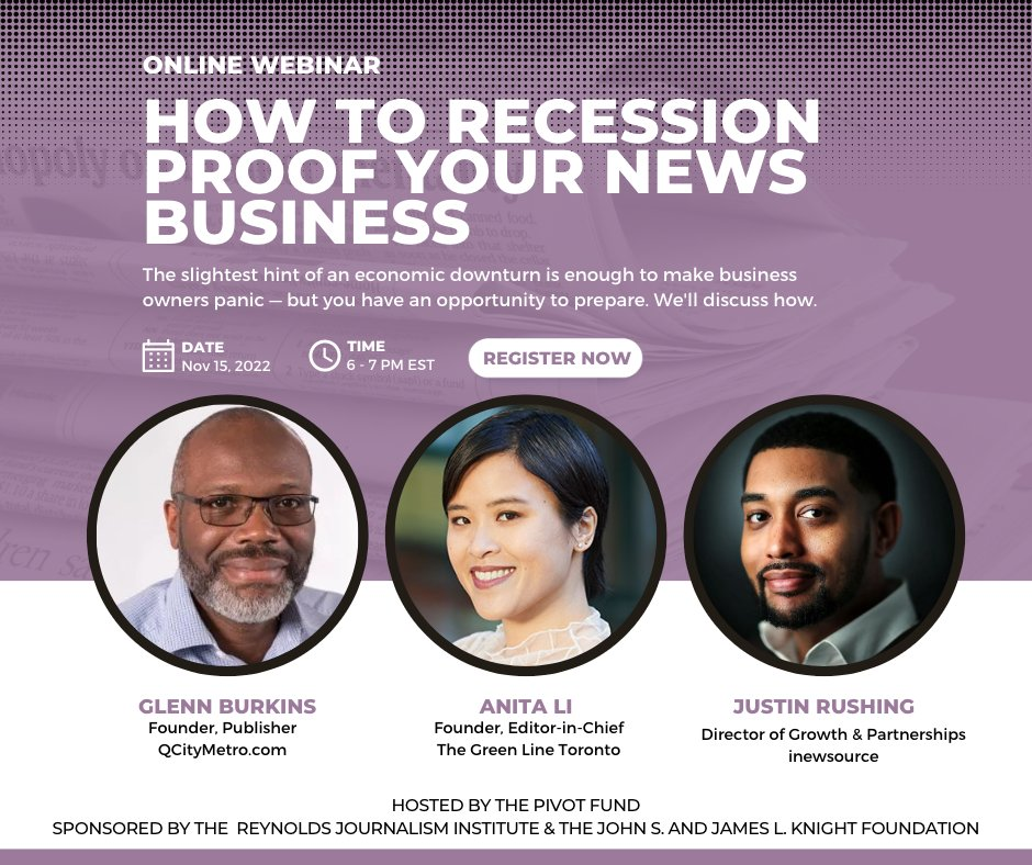 Online webinar. How to recession proof your news business