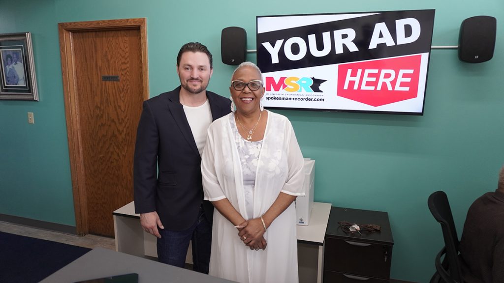 Paul Bird, co-founder, Minnesota Digital and Tracey Williams-DIllard, CEO and Publisher of The Minnesota Spokesman-Recorder at the Spokesman-Recorder office in S. Minneapolis.