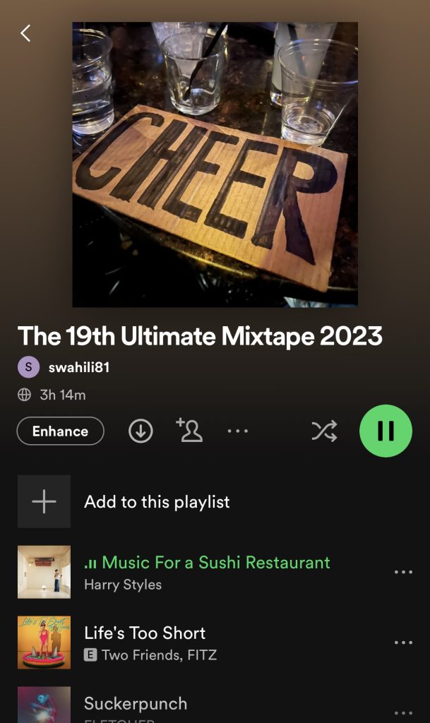 A screenshot of The 19th’s playlist on Spotify. Provided by Zurii Conroy