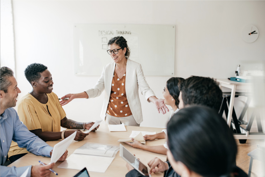 Woman leading a meeting