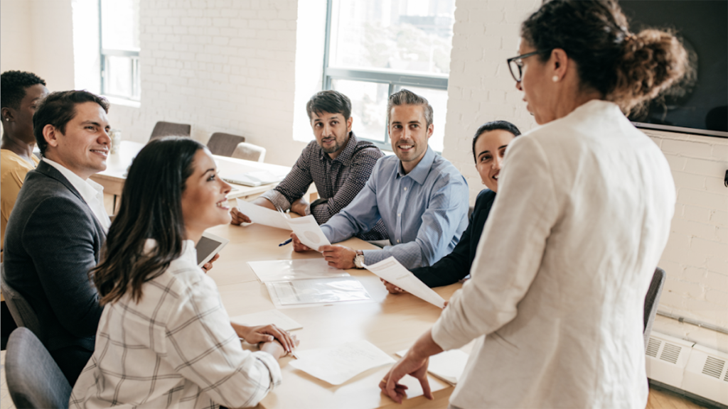 Woman leading a meeting