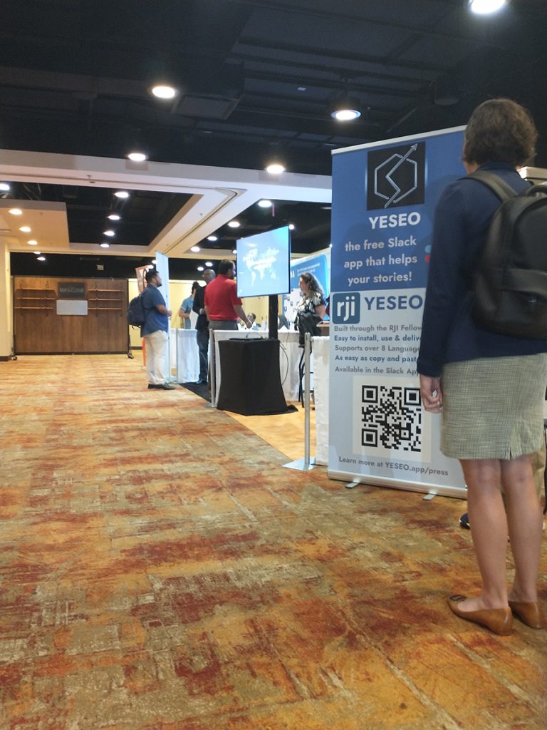 The YESEO app and other assistive technologies for journalists on display at ONA23.