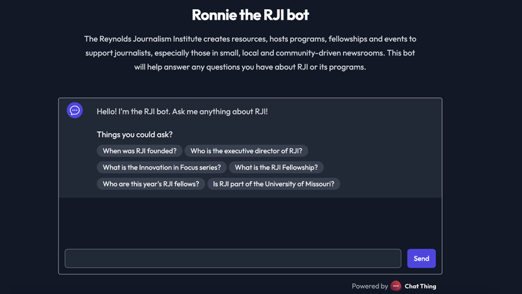 We initially tested the free version of Chat Thing using RJI’s website before partnering with Queen City Nerve on an experiment.