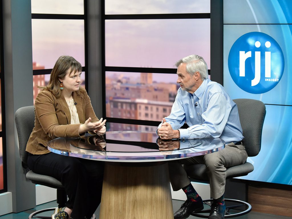 Nora Hertel speaks with Randy Picht during an episode of RJI Insight.