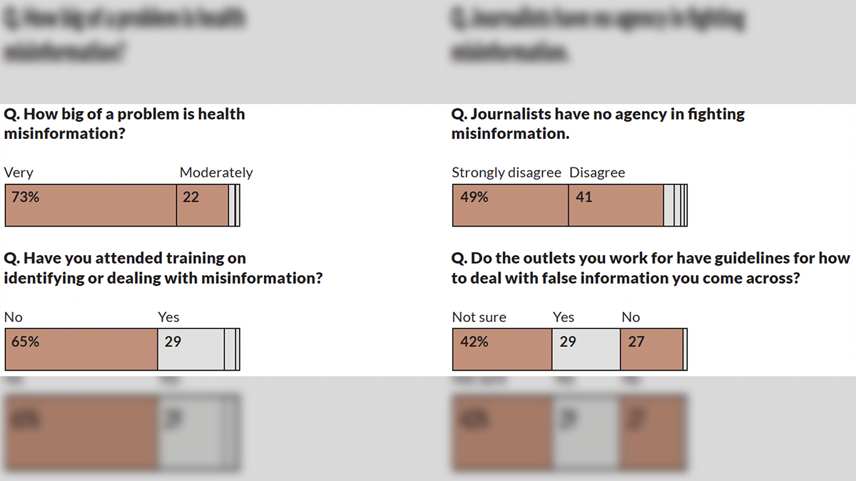 Screenshot of responses to survey questions