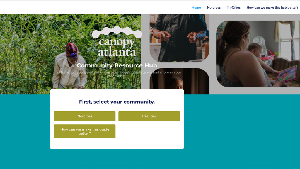 Canopy Atlanta’s community resource hub built using Jotform