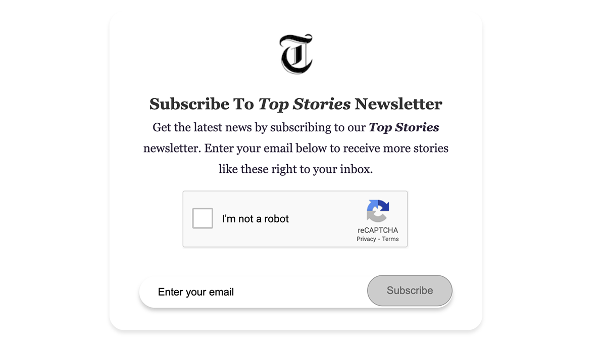 An illustration of The Salt Lake Tribune's current in article newsletter sign-up.