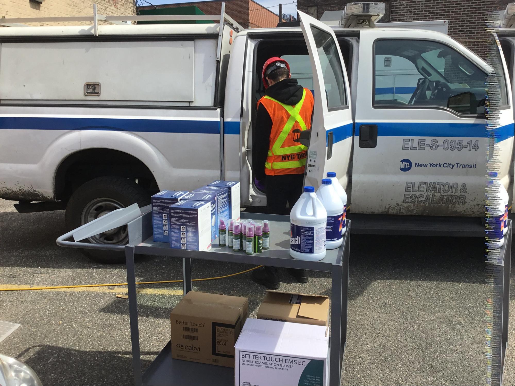 The Metropolitan Transit Agency prepares to distribute N95 masks to employees in early 2020. Courtesy of MTA via Flickr.