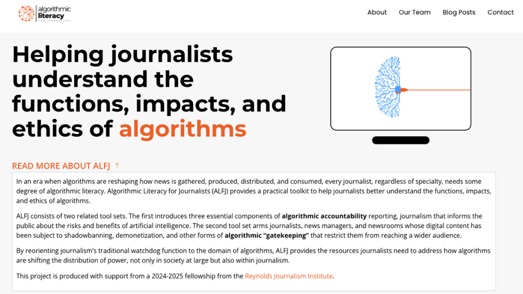 Helping journalists understand the functions, impacts and ethics of algorithms.