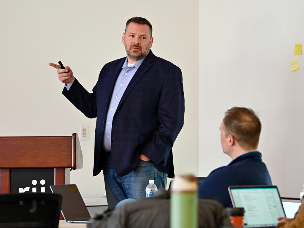 Mikel Lauber, news director at Gray Media's KOLN/KGIN in Lincoln, Nebraska, has transitioned three stations to four-day work weeks. He presented scheduling tips and case studies on the second day of the workshop. 