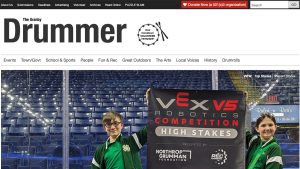 Screenshot of the Granby Drummer website.