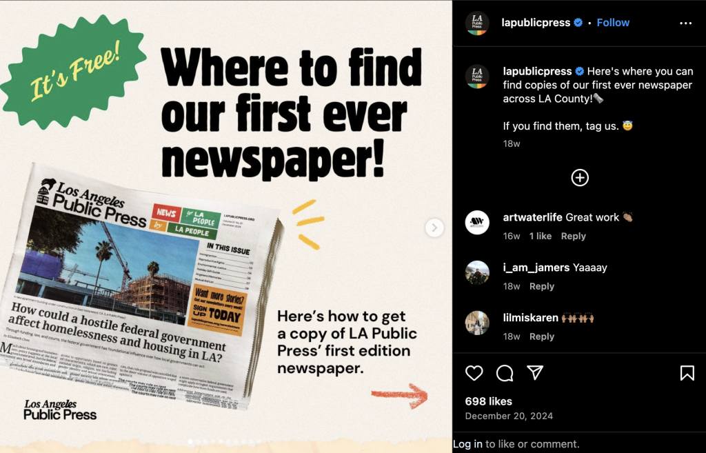 LA Public Press: Where to find our first newspaper