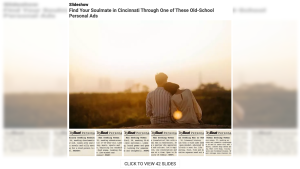 Cincinnati CityBeat published its personal ad submissions in a slideshow online and in a print paper.