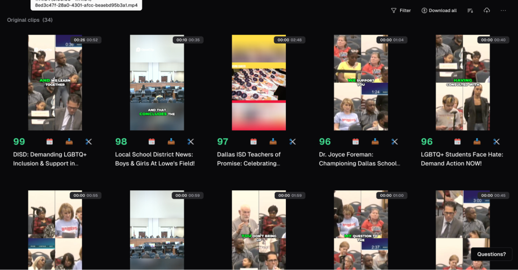 OpusClip advertises that it can provide social media clips with “one click,” but it is unclear how it measures the viral nature of these clips.