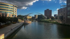 A view of the Arc of Dreams in downtown Sioux Falls, South Dakota on July 8, 2025. The Arc of Dreams represents a leap of faith. Image: Makayla Voris