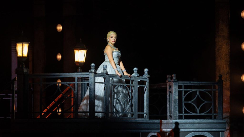 Katerina McCrimmon starred as Argentine social climber Eva Peron in The MUNY’s July production of “Evita.” Photo: Phillip Hamer