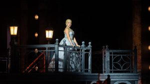 Katerina McCrimmon starred as Argentine social climber Eva Peron in The MUNY’s July production of “Evita.” Photo: Phillip Hamer