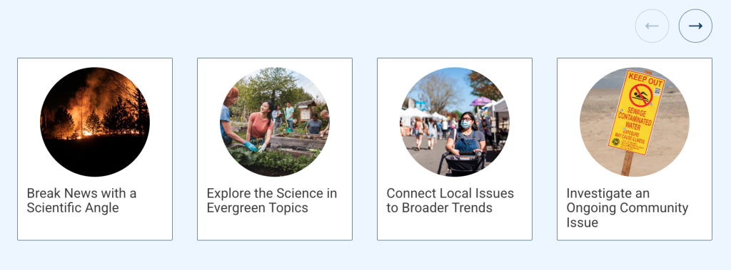Screenshot from SRN showing some of the learning paths available on the site.