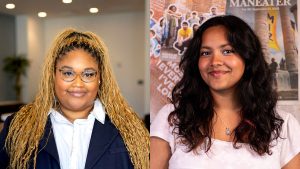 Taylor Bowman [left] and Ishrat Madiha