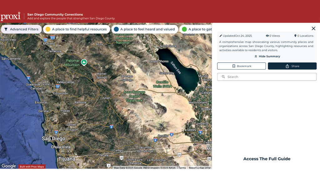 The Innovation in Focus team drafted a map using Proxi in which community members can contribute points about places they find joy or find helpful resources. inewsource plans to incorporate this into future outreach.